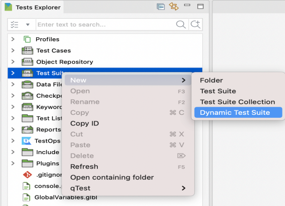 Katalon Studio - Dynamic Test Suite