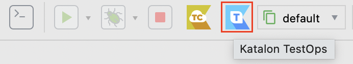 The TestOps icon in Katalon Studio Enterprise.