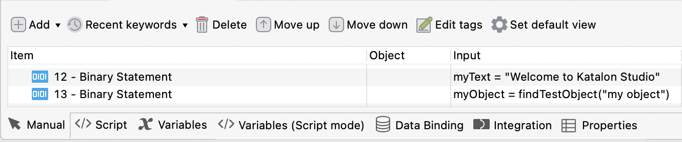 Binary statements step