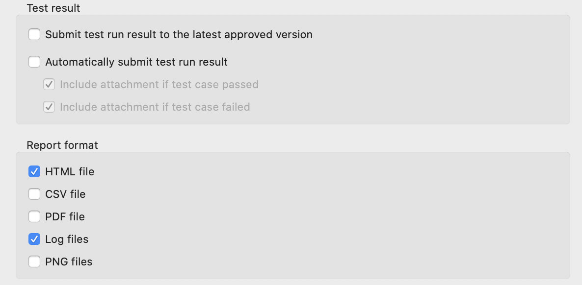 Submit options in manual setup