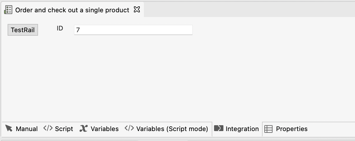 Specify test case ID in Studio