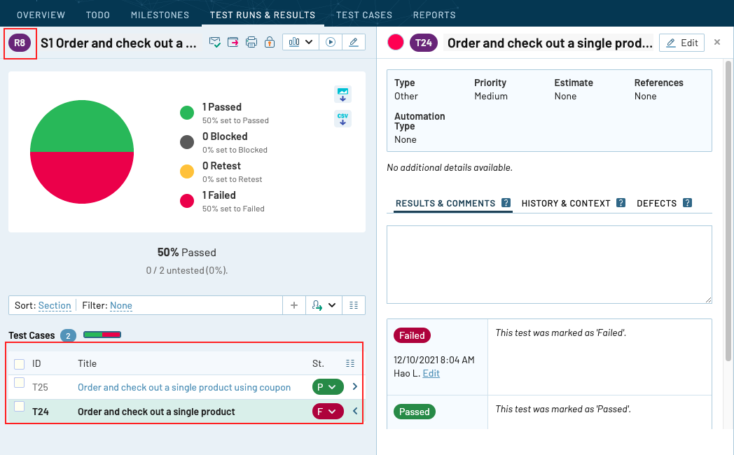 Upload test results to an existing Test Run in TestRail