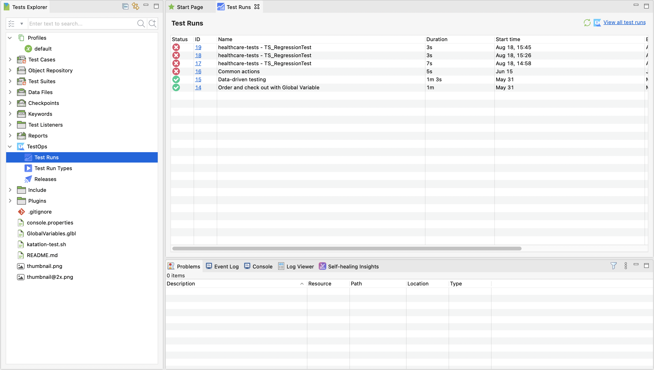 View TestOps execution summary in Studio