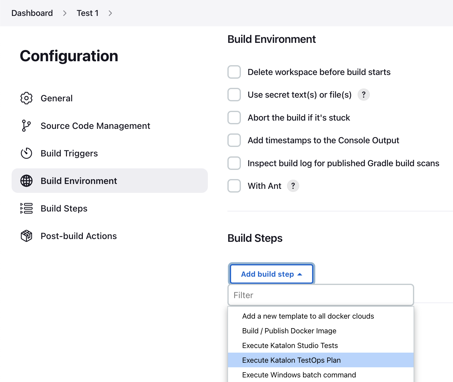 execute Katalon TestOps plan