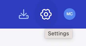 The settings icon in Katalon Platform.